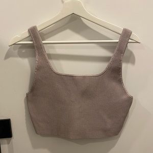 babaton sculpt knit squareneck cropped tank | munro mauve